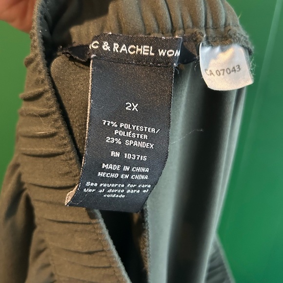 Zac&Rachel Olive Green Cargo Pull On Straight Leg Pants - Picture 3 of 4